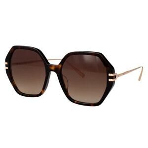 New! Chopard SCH370M 04BL Dark Havana Ice Cube Sunglasses, Authentic